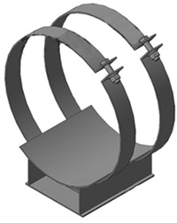 Опоры СПОН ТД 1-487-1997.00.000 скользящие подкладные хомутовые для надземной прокладки труб в ППУ изоляции Дн 219 - 1020 мм